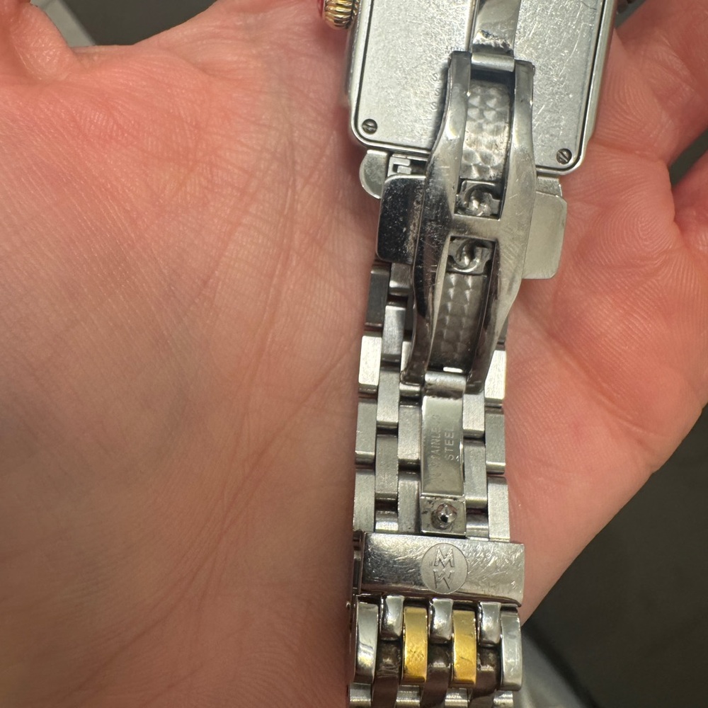 Michele Two-Tone Deco Mid Diamond Dial Watch - Picture 4 of 8